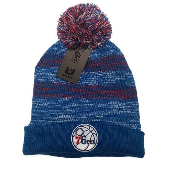 Ultra Game NBA Philadelphia 76ers Cuffed Pom Beanie Winter Hat Cap Blue One Size - Picture 1 of 3